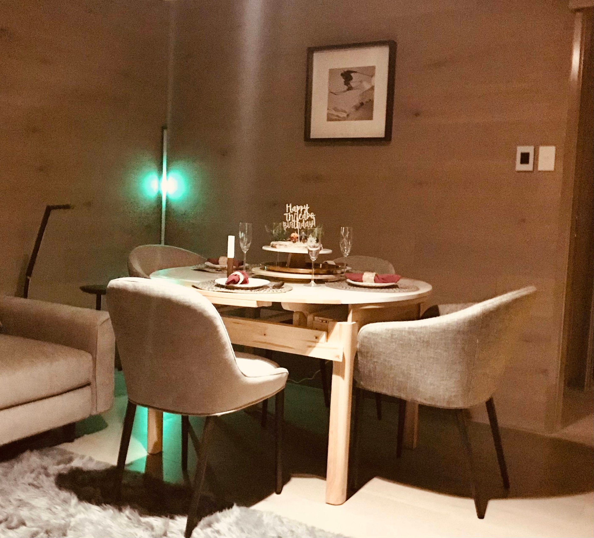 Dining area in the evening