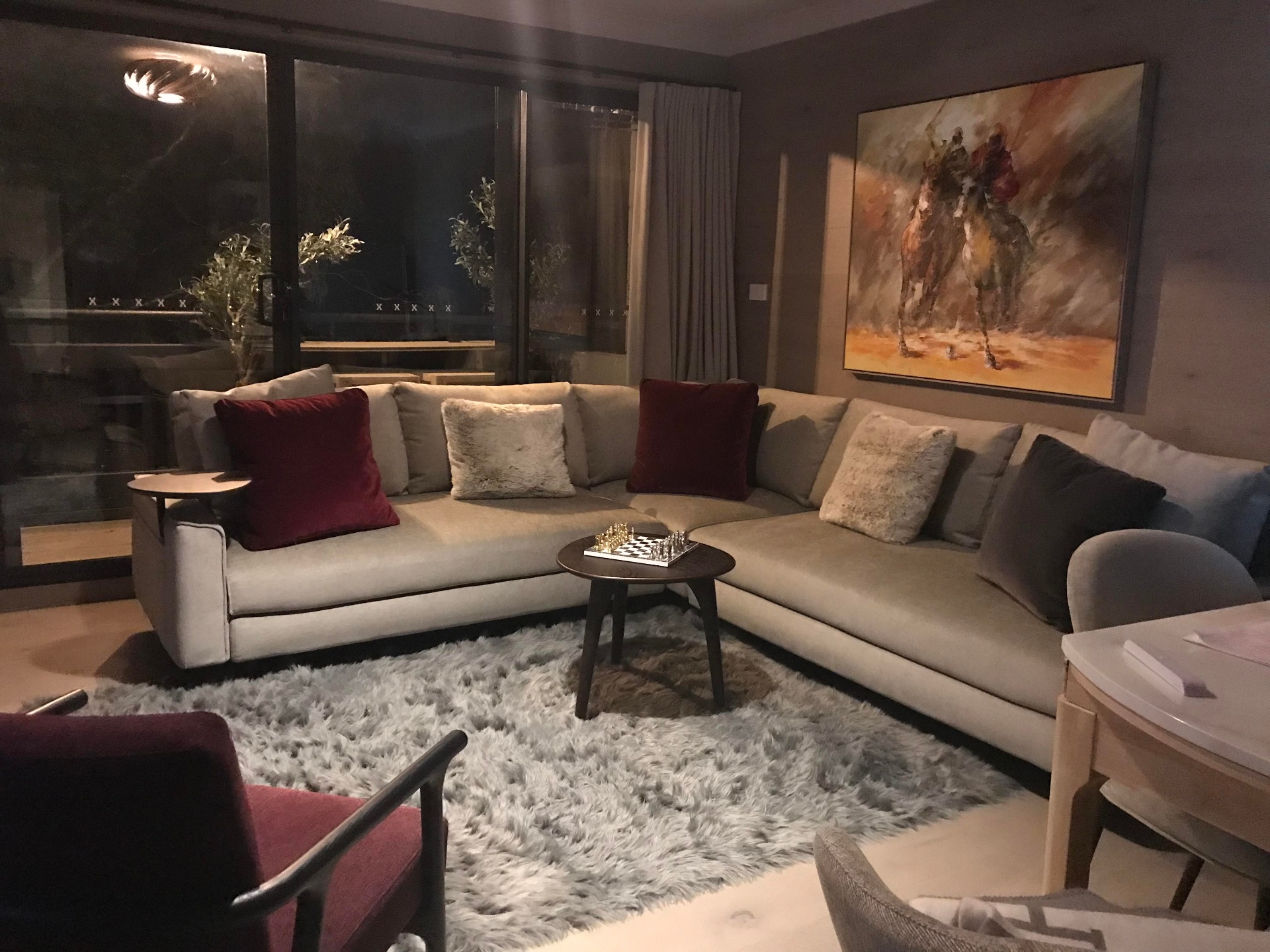 Living room at night